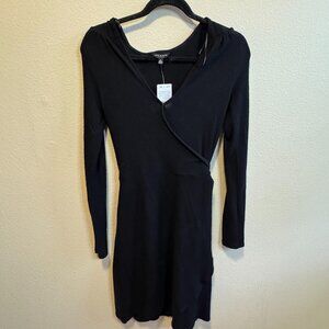 Lucky Brand Black Wrap Dress NWT Size M Cloud Jersey Long Sleeve